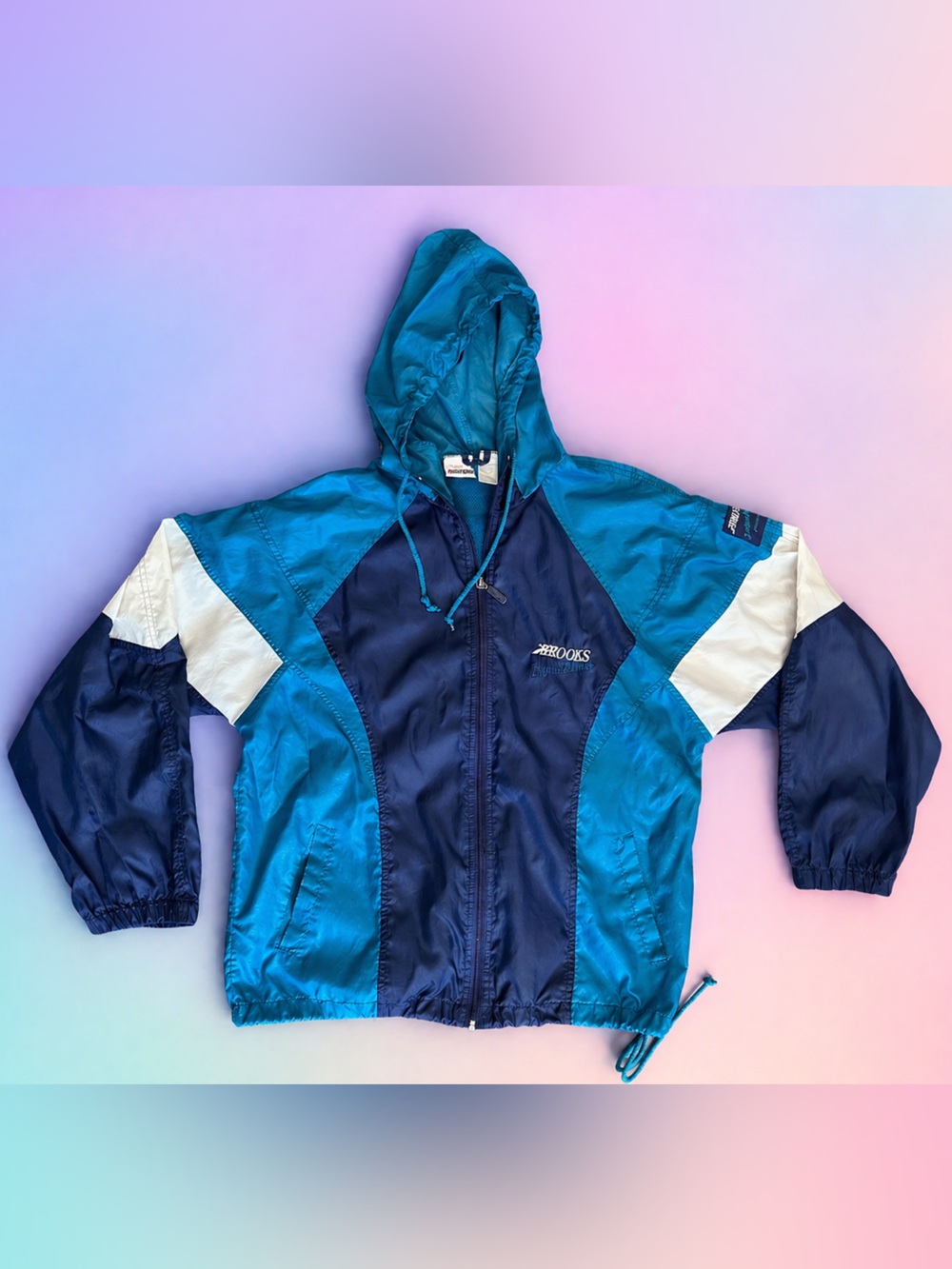 Vintage color lock Brooks Limited Edition Blie Windbreaker Utility Jacket